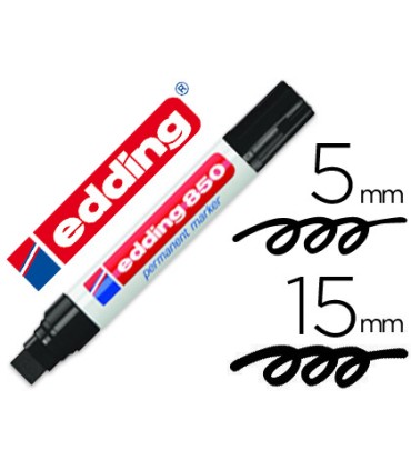 Rotulador edding marcador permanente 850 negro punta biselada 5 15 mm recargable