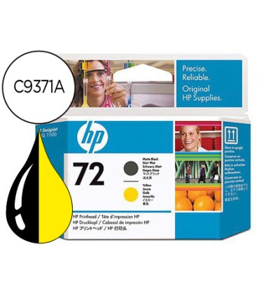 Ink jet hp 72 cabezal negro mate y amarillo designjet t610 1100