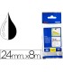 Cinta brother tzes251 blanco negro 24mm longitud 8 mt superadhesiva