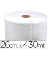 Papel secamanos industrial 26 cms de ancho x 400 mts aprox diametro 33,5 cm para el dispensador 46826