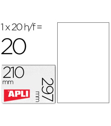 Etiquetas adhesivas apli de poliester resistente a la intemperie para impresora laser 210x297 mm