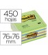 Bloc de notas adhesivas quita y pon post it 76x76 mm cubo color azul y verde 450 hojas