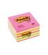 Bloc de notas adhesivas quita y pon post it 76x76 mm cubo color rosa neon 450 hojas