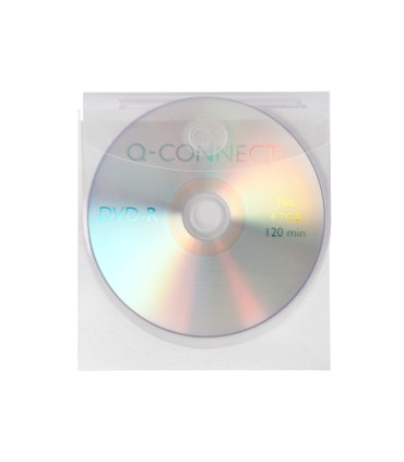 Funda autoadhesiva para cd q connect con solapa pack de 10 unidades