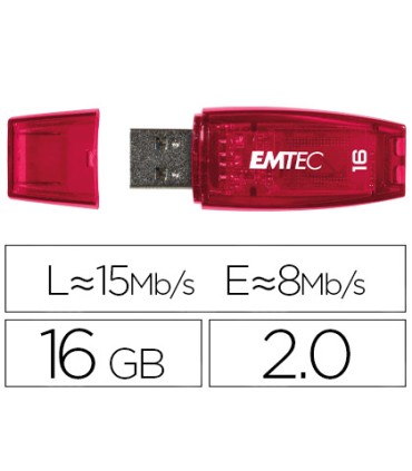 Memoria usb emtec flash c410 16 gb 20 rojo