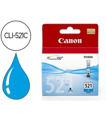 Ink jet canon cli 521c cian pixma mp620 630 980 ip3600 4600