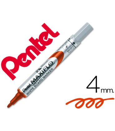 Rotulador maxiflo pentel para pizarra blanca color rojo