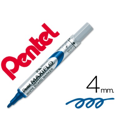 Rotulador maxiflo pentel para pizarra blanca color azul