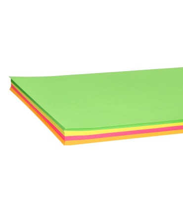 Papel color liderpapel a4 75gr neon 4 colores surtidos paquete de 100 hojas