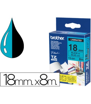 Cinta brother tze541 azul negro 18mm longitud 8mt