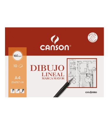 Papel dibujo marca mayor 160gr din a4 minipack de 10 hojas