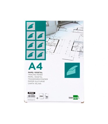 Papel dibujo liderpapel 210x297mm 90g m2 vegetal