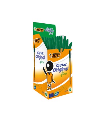 Boligrafo bic cristal punta fina verde