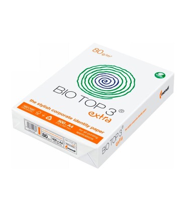 Papel fotocopiadora biotop 80g extra ecologico din a4 paquete de 500 hojas