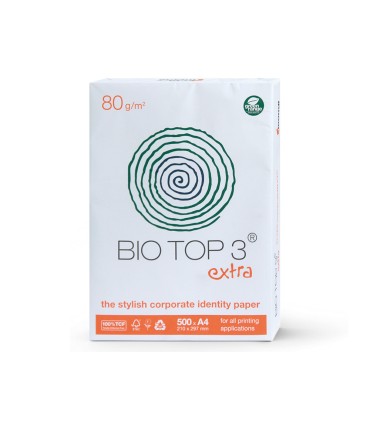 Papel fotocopiadora biotop 80g extra ecologico din a4 paquete de 500 hojas