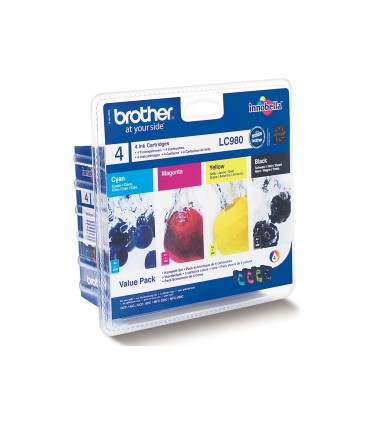 Ink jet brother lc 980bk dcp 145 dcp 165 mfc 250 mfc 290 negro magenta amarillo cian pack4