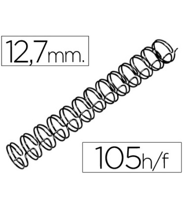 Espiral wire 3 1 127 mm n8 negro capacidad 105 hojas caja de 100 unidades