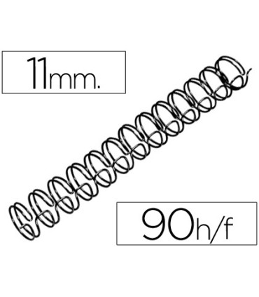 Espiral wire 3 1 11 mm n7 negro capacidad 90 hojas caja de 100 unidades