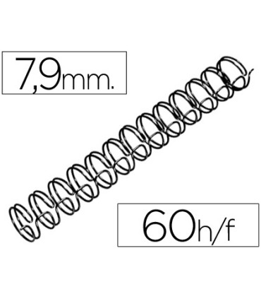 Espiral wire 3 1 79 mm n5 negro capacidad 60 hojas caja de 100 unidades