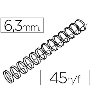 Espiral wire 3 1 63 mm n4 negro capacidad 45 hojas caja de 100 unidades