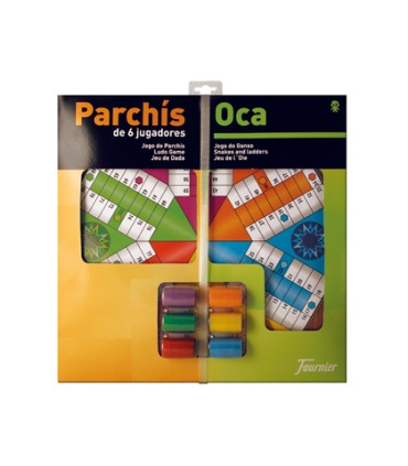 Parchis con oca tablero grande 6 jugadores 41x40x47 cm