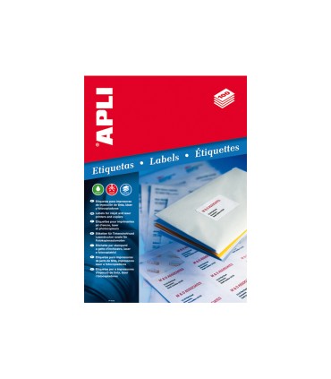 Etiqueta adhesiva apli 1280 tamano 105x148 mm para fotocopiadora laser ink jet caja con 100 hojas din a4