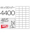 Etiqueta adhesiva apli 1285 tamaño 48,5x25,4 mm para fotocopiadora laser ink-jet caja con 100 hojas din a4