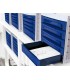 Fichero cajones de sobremesa q connect 305x370x215 mm bandeja organizadora superior 5 cajones azul opaco