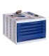 Fichero cajones de sobremesa q connect 305x370x215 mm bandeja organizadora superior 5 cajones azul opaco