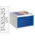 Fichero cajones de sobremesa q connect 305x370x215 mm bandeja organizadora superior 5 cajones azul opaco