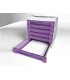 Fichero cajones de sobremesa q connect 305x370x215 mm bandeja organizadora superior 6 cajones violeta translucido