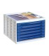 Fichero cajones de sobremesa q connect 305x370x215 mm bandeja organizadora superior 6 cajones azul opaco