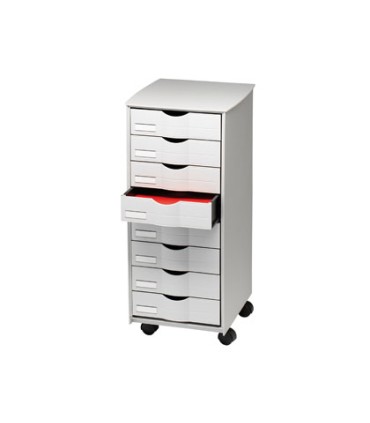 Mueble auxiliar paperflow para oficina 8 cajones en color gris 5x825x382 715x316x343 cm