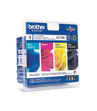 Ink jet brother lc 1100valbp m y c pack 4 colores 450 pagbk 325 pag m y c