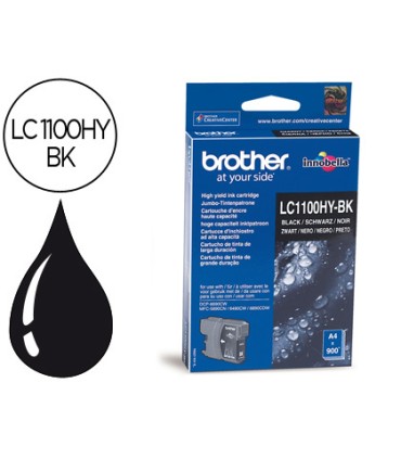 Ink jet brother lc 1100bk negro alta capacidad 900 pag