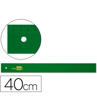 Regla liderpapel 40 cm acrilico verde