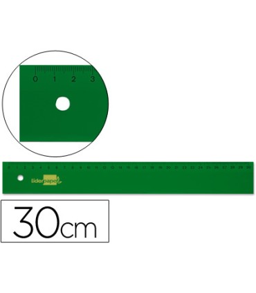 Regla liderpapel 30 cm acrilico verde