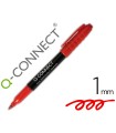 Rotulador q-connect para cd/dvd punta fibra permanente rojo punta redonda 1 mm