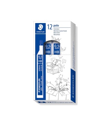 Minas staedtler grafito 05 mm hb polo 257 tubo con 12 minas