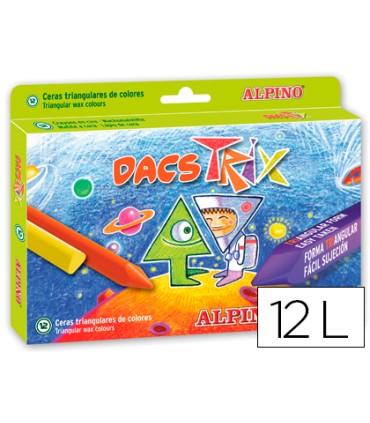 Lapices cera dacstrix triangul caja de 12 colores