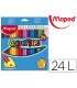 Lapices de colores maped triangulares caja de 24 unidades colores surtidos