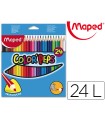 Lapices de colores maped triangulares caja de 24 unidades colores surtidos