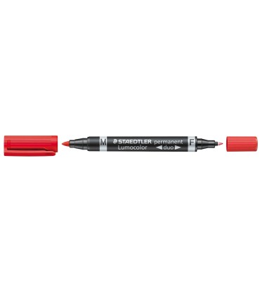 Rotulador staedtler lumocolor permanente duo 348 rojo punta f 06 mm punta m 15 mm