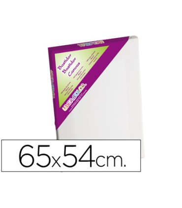 Bastidor lidercolor 15f lienzo grapado lateral algodon 100 marco pawlonia 18x38 cm bordes madera 65x54 cm