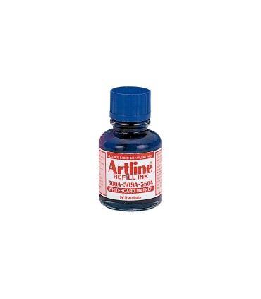 Tinta artline azul para rotulador pizarra blanca 500a bote 20 ml