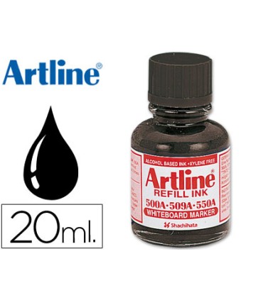 Tinta artline negro para rotulador pizarra blanca 500a bote 20 ml