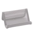 Portatarjetas q-connect metalico plata 11x7,5x5 cm