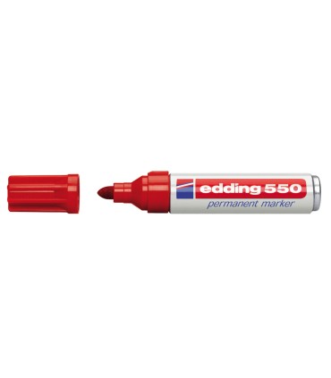 Rotulador edding punta fibra permanente 550 rojo n2 punta redonda recargable