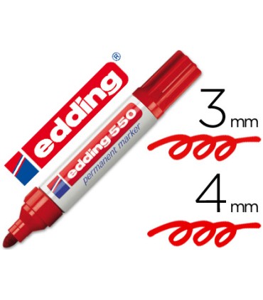 Rotulador edding punta fibra permanente 550 rojo n2 punta redonda recargable