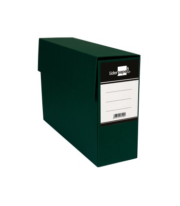 Caja transferencia liderpapel con fuelle folio color verde